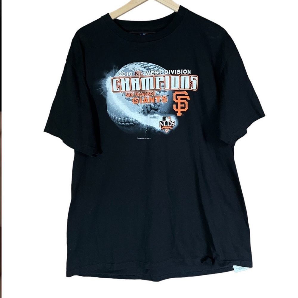 Mens San Francisco Giants MLB NL West Divison Champs Black t-shirt size Large